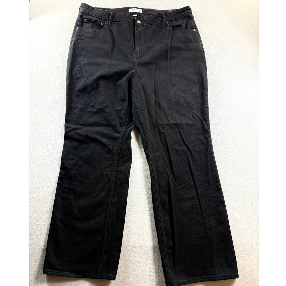 Abercrombie & Fitch Jeans Women 35 Black Curve Love High Rise 90s Relaxed 42x32